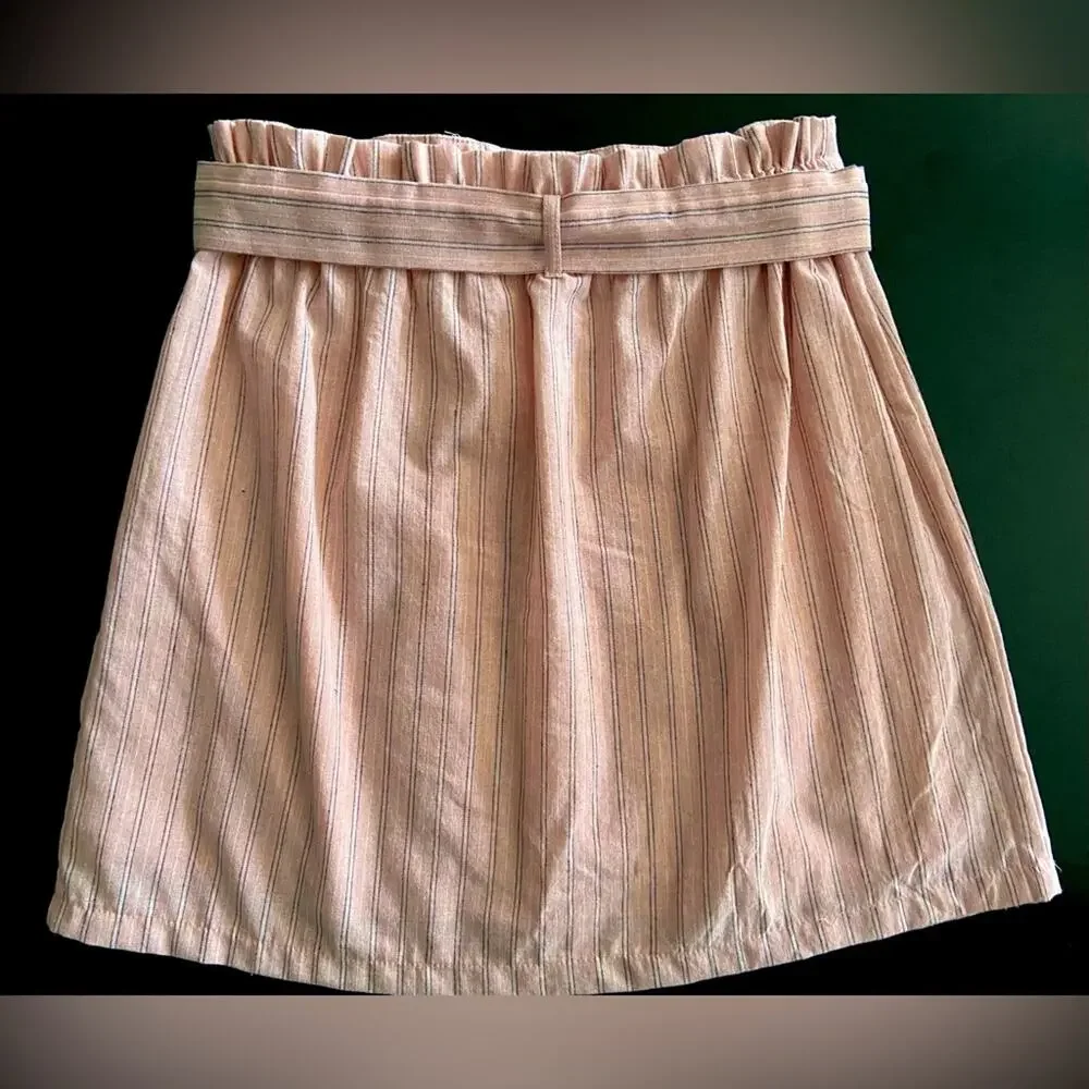 POTTER’S POT Pink Striped Skirt w/Belt sz L